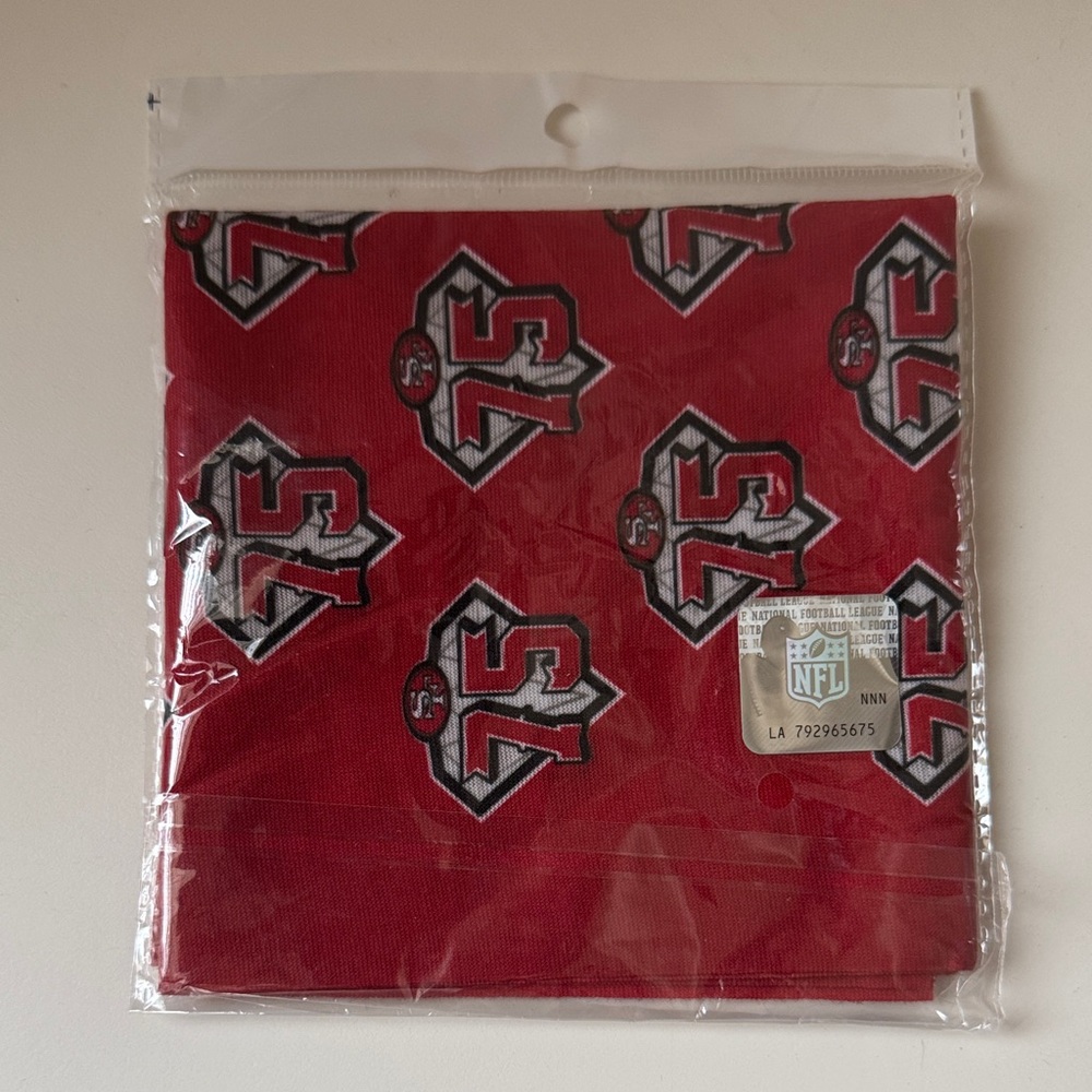 NFL San Francisco 49ers Red Bandana with 75 year anniversary Logo
